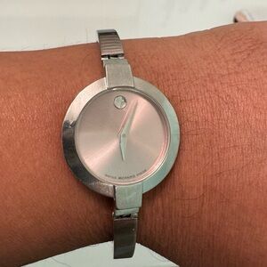 Movado Silver and Pink Women's Watch